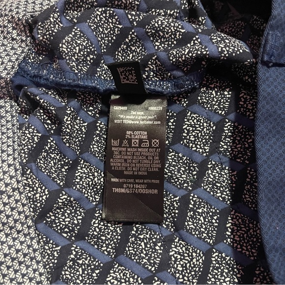 Ted Baker Shorts Men's Size 34 Navy Blue Herbosh Stretch Cotton Mid-Rise Chino - Picture 9 of 9